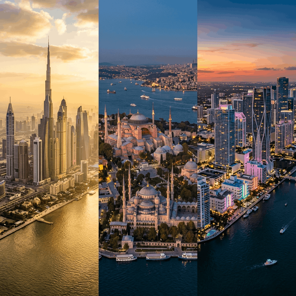 dubai, miami and istanbul